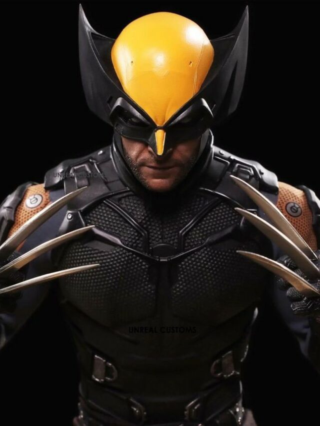 Foto de Hugh Jackman com clássico uniforme do Wolverine
